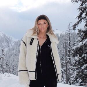 ZARA FAUX FUR BIKER JACKET